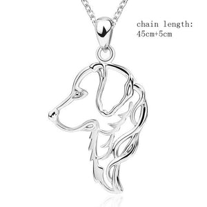 SG 925 sterling silver chain pendant golden retriever necklace with cute dog necklaces fashion jewelry making for women gifts