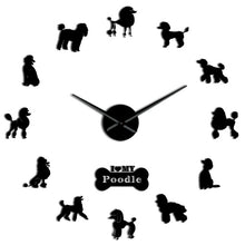 Load image into Gallery viewer, New Poodle Big Hand Modern Wall Clock Poodle Dog Diy Giant Wall Clock Dining Room Wall Decor Poodle Mirror Effect Diy Large Wall
