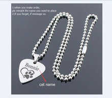 Load image into Gallery viewer, Name Necklace Dog Paw Necklace Personalized Dog Necklace Paw Print Dog Bone Initial Charm Pet Jewelry for gift YLQ0388
