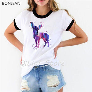 Hipster Cool Dachshund Watercolor T-Shirt femme Summer Fashion Women T Shirt Pretty Girl Casual Top tshirt Cute Dog Art Design