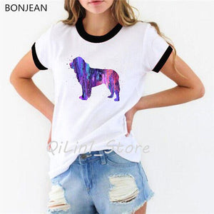 Hipster Cool Dachshund Watercolor T-Shirt femme Summer Fashion Women T Shirt Pretty Girl Casual Top tshirt Cute Dog Art Design