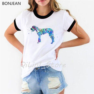 Hipster Cool Dachshund Watercolor T-Shirt femme Summer Fashion Women T Shirt Pretty Girl Casual Top tshirt Cute Dog Art Design