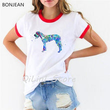 Load image into Gallery viewer, Hipster Cool Dachshund Watercolor T-Shirt femme Summer Fashion Women T Shirt Pretty Girl Casual Top tshirt Cute Dog Art Design
