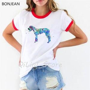 Hipster Cool Dachshund Watercolor T-Shirt femme Summer Fashion Women T Shirt Pretty Girl Casual Top tshirt Cute Dog Art Design