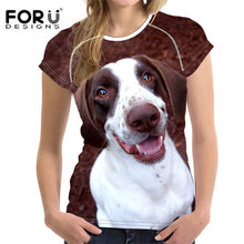 Load image into Gallery viewer, FORUDESIGNS Casual T shirts Women 2019 Cute Dog Dachshund Print Women's T-shirts Stylish O Neck Tshirts Plus Size Tumblr Clothes
