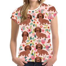 Load image into Gallery viewer, FORUDESIGNS Casual T shirts Women 2019 Cute Dog Dachshund Print Women's T-shirts Stylish O Neck Tshirts Plus Size Tumblr Clothes
