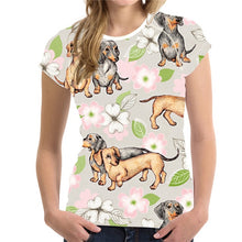 Load image into Gallery viewer, FORUDESIGNS Casual T shirts Women 2019 Cute Dog Dachshund Print Women's T-shirts Stylish O Neck Tshirts Plus Size Tumblr Clothes
