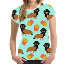 Load image into Gallery viewer, FORUDESIGNS Casual T shirts Women 2019 Cute Dog Dachshund Print Women's T-shirts Stylish O Neck Tshirts Plus Size Tumblr Clothes
