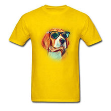 Load image into Gallery viewer, Watercolor Painting Anime Tshirts Beagle Neon Dog Sunshine Printed On T Shirt For Boy Women Men Unisex Regular Tee-Shirt
