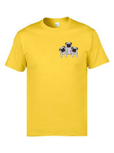 Load image into Gallery viewer, Kawaii Three Pugs Yellow T Shirts Cute Animal Pekingese Dog Printed On Mens Tshirt 2019 Newest Student Tshirts Fools Day
