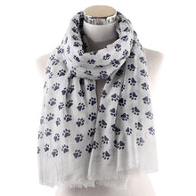 Load image into Gallery viewer, FOXMOTHER New Fashion Cat Dog Paw Scarfs Black Navy Color Wrap Shawls Dog Cat Lover Pet Lover Mom Gifts Dog Scarves 2019
