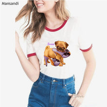 Load image into Gallery viewer, Vogue funny t shirt women French bulldog like shoes Art tshirt femme Summer tops female T-Shirt Cute Dog Casual harajuku shirt
