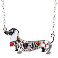 Load image into Gallery viewer, Bonsny Enamel Statement Maxi Pet Dachshund Dog Choker Necklace Alloy Pendant Chain Collar 2018 New Animal Jewelry For Women Gift
