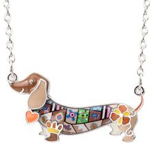 Load image into Gallery viewer, Bonsny Enamel Statement Maxi Pet Dachshund Dog Choker Necklace Alloy Pendant Chain Collar 2018 New Animal Jewelry For Women Gift
