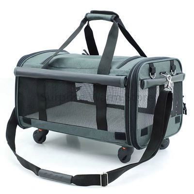 Fashion universal wheel portable pulley bag cat backpack dog out bag breathable pet travel bag portable pet cage