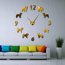 Load image into Gallery viewer, 3D Explosive Dog Digital Acrylic Mirror Wall Clock European Living Room Large Wall Eva Wall Gifts Wall Clock Modern Design
