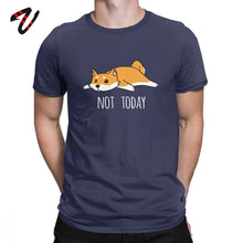 Load image into Gallery viewer, Mens Tshirt Not Today Shiba Inu Dog Tees Funny T Shirts for Men Short Sleeve Clothes High Quality Tee Shirt 100% Cotton Tops
