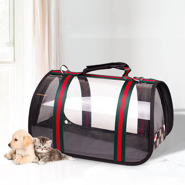 AHUAPET Pet Carrier Bag Dog Bags For Small Dogs Cats Backpack Eco-friendly Waterproof Windproof Transparent Dog Travel Bag  E