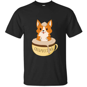 Funny New Design Corgpuccino Corgi Dog Best Seller Tshirt Man Summer Men Women T-Shirts Round Collar T-Shirt Clothes Tee Tops