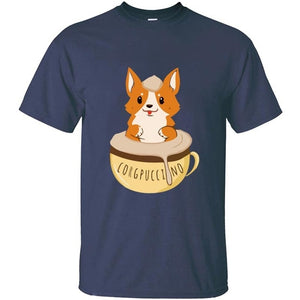 Funny New Design Corgpuccino Corgi Dog Best Seller Tshirt Man Summer Men Women T-Shirts Round Collar T-Shirt Clothes Tee Tops