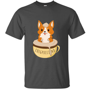 Funny New Design Corgpuccino Corgi Dog Best Seller Tshirt Man Summer Men Women T-Shirts Round Collar T-Shirt Clothes Tee Tops