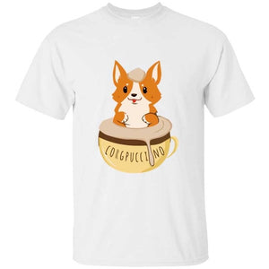 Funny New Design Corgpuccino Corgi Dog Best Seller Tshirt Man Summer Men Women T-Shirts Round Collar T-Shirt Clothes Tee Tops