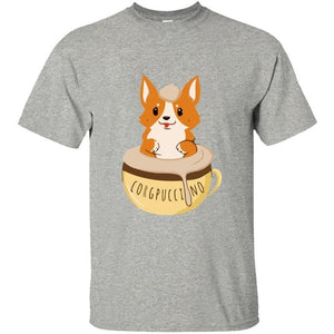 Funny New Design Corgpuccino Corgi Dog Best Seller Tshirt Man Summer Men Women T-Shirts Round Collar T-Shirt Clothes Tee Tops