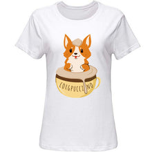 Load image into Gallery viewer, Funny New Design Corgpuccino Corgi Dog Best Seller Tshirt Man Summer Men Women T-Shirts Round Collar T-Shirt Clothes Tee Tops
