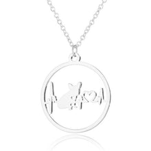 Load image into Gallery viewer, Oly2u Stainless Steel Bull Terrier Bulldog Chihuahua Dachshunds Necklaces Pendants Lovely ECG Heartbeat Dog Necklaces for Women
