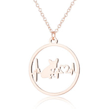 Load image into Gallery viewer, Oly2u Stainless Steel Bull Terrier Bulldog Chihuahua Dachshunds Necklaces Pendants Lovely ECG Heartbeat Dog Necklaces for Women
