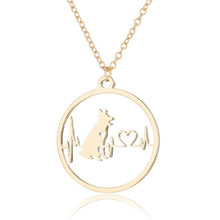 Load image into Gallery viewer, Oly2u Stainless Steel Bull Terrier Bulldog Chihuahua Dachshunds Necklaces Pendants Lovely ECG Heartbeat Dog Necklaces for Women
