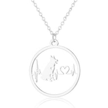 Load image into Gallery viewer, Oly2u Stainless Steel Bull Terrier Bulldog Chihuahua Dachshunds Necklaces Pendants Lovely ECG Heartbeat Dog Necklaces for Women
