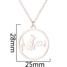 Load image into Gallery viewer, Oly2u Stainless Steel Bull Terrier Bulldog Chihuahua Dachshunds Necklaces Pendants Lovely ECG Heartbeat Dog Necklaces for Women
