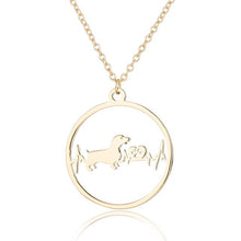 Load image into Gallery viewer, Oly2u Stainless Steel Bull Terrier Bulldog Chihuahua Dachshunds Necklaces Pendants Lovely ECG Heartbeat Dog Necklaces for Women

