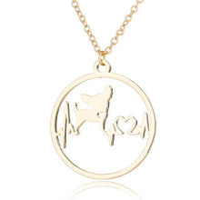 Load image into Gallery viewer, Oly2u Stainless Steel Bull Terrier Bulldog Chihuahua Dachshunds Necklaces Pendants Lovely ECG Heartbeat Dog Necklaces for Women
