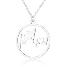 Load image into Gallery viewer, Oly2u Stainless Steel Bull Terrier Bulldog Chihuahua Dachshunds Necklaces Pendants Lovely ECG Heartbeat Dog Necklaces for Women
