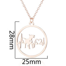 Load image into Gallery viewer, Oly2u Stainless Steel Bull Terrier Bulldog Chihuahua Dachshunds Necklaces Pendants Lovely ECG Heartbeat Dog Necklaces for Women
