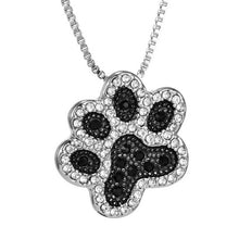 Load image into Gallery viewer, Shellhard Crystal Rhinestone Pendant Chain Necklace Silver Color Dog Puppy Paw Footprint Necklaces Love Animal Pet Jewelry
