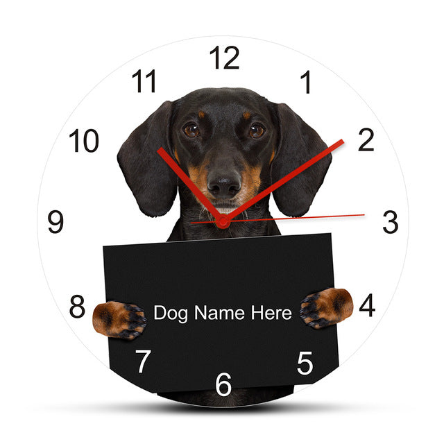 Criminal MugShot Dog Wall Clock With Custom Dog Name Funny Prison Puppy Portrait Clock Dog Lover Gift Veterinarian Decoration