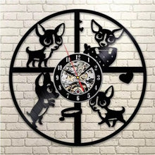 Load image into Gallery viewer, Cute Pet Dog Living Room Decoration Watch European American Style Design Retro Personality Vinyl Wall Clock Home Decor Clocks
