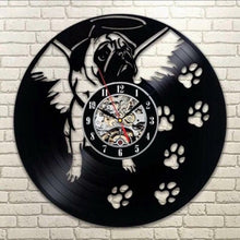 Load image into Gallery viewer, Cute Pet Dog Living Room Decoration Watch European American Style Design Retro Personality Vinyl Wall Clock Home Decor Clocks
