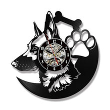 Load image into Gallery viewer, Cute Pet Dog Living Room Decoration Watch European American Style Design Retro Personality Vinyl Wall Clock Home Decor Clocks
