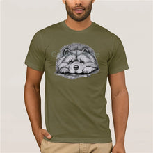 Load image into Gallery viewer, quality fashion men tshirt 100% Cotton Clothing Tops Tees Chow Chow On Paws Adult Dog Art By Lj Men's Cool Short Sleeve T Shirt
