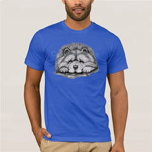 Load image into Gallery viewer, quality fashion men tshirt 100% Cotton Clothing Tops Tees Chow Chow On Paws Adult Dog Art By Lj Men's Cool Short Sleeve T Shirt
