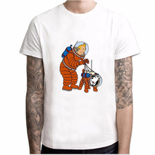 Load image into Gallery viewer, The Adventure of TinTin T-shirt Fox Terrier Snow Dog Printing Men Top Tees The Blue Lutus Explorers On The Moon Tshirts YH032
