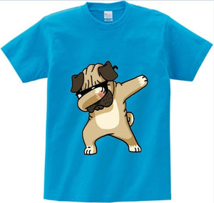 Cotton Boys Summer Tops Tee Dab Panda Dog Children funny T shirt  Dabbing Dance T-shirt For Kids Girls Celebrations Tshirt  NN