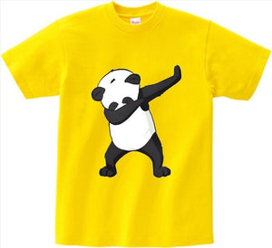 Cotton Boys Summer Tops Tee Dab Panda Dog Children funny T shirt  Dabbing Dance T-shirt For Kids Girls Celebrations Tshirt  NN