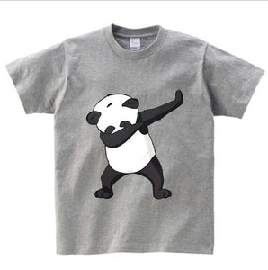 Cotton Boys Summer Tops Tee Dab Panda Dog Children funny T shirt  Dabbing Dance T-shirt For Kids Girls Celebrations Tshirt  NN