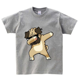 Cotton Boys Summer Tops Tee Dab Panda Dog Children funny T shirt  Dabbing Dance T-shirt For Kids Girls Celebrations Tshirt  NN