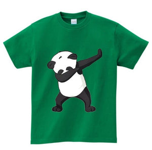 Cotton Boys Summer Tops Tee Dab Panda Dog Children funny T shirt  Dabbing Dance T-shirt For Kids Girls Celebrations Tshirt  NN